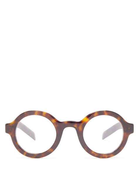 prada round frame acetate optical glasses